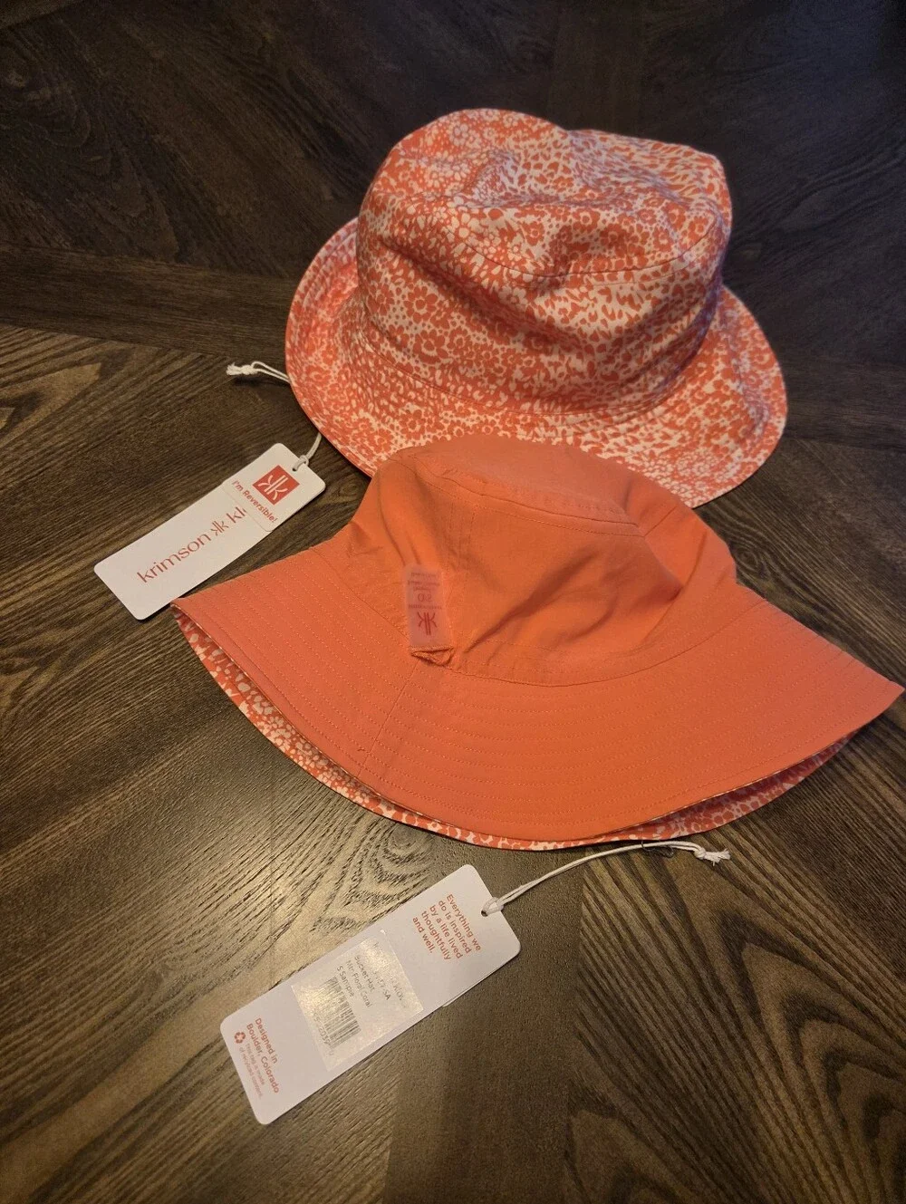 NWT krimson klover Reversible Mtn Mountain Floral Coral Bucket Hat o/s